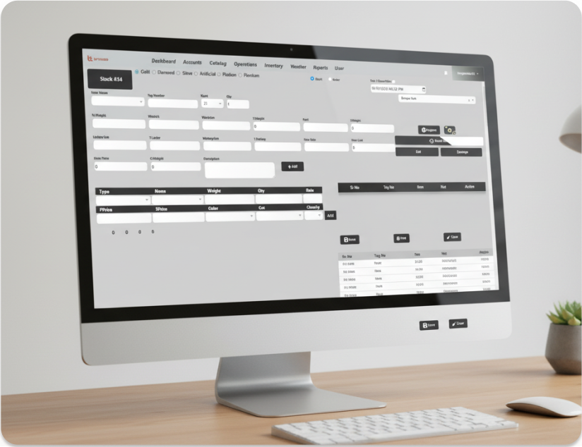 Jewellery Software Inventory Interface